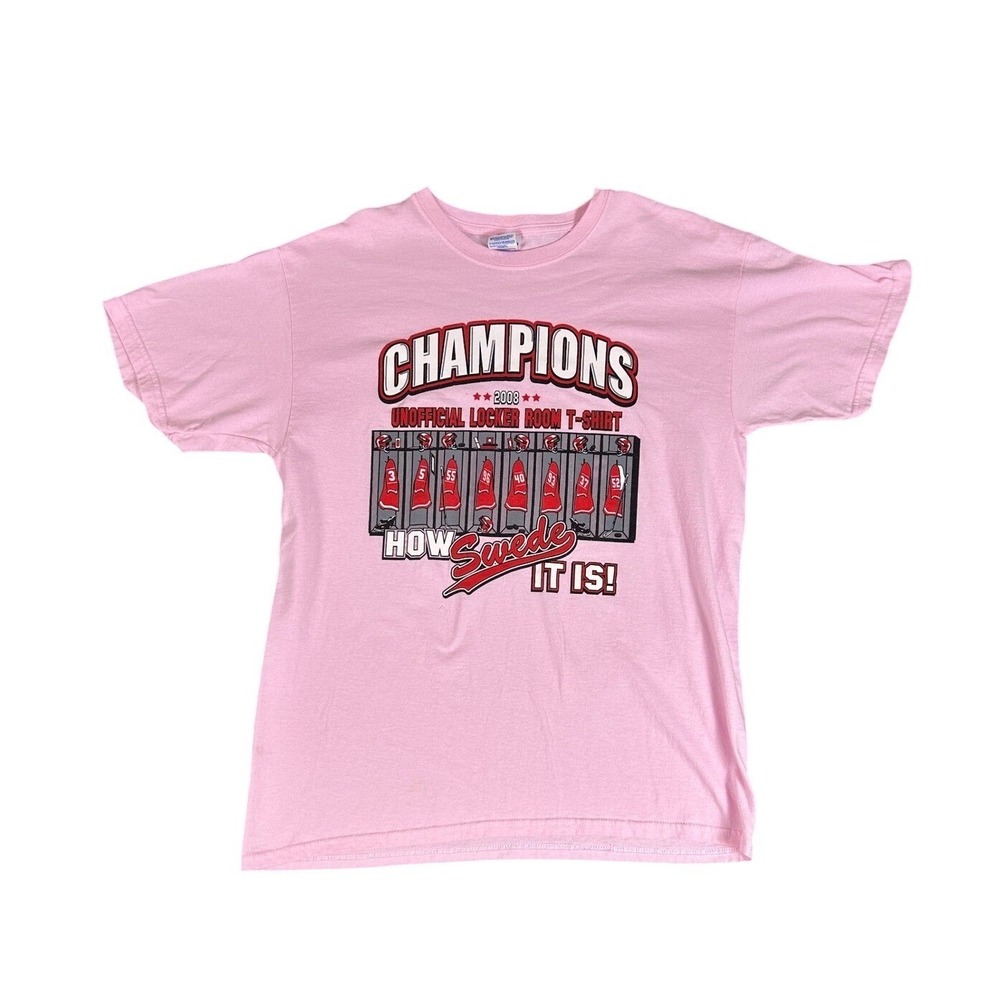2008 Detroit Red Wings Champions‎ T-Shirt How Sweet It Is! Pink Gildan